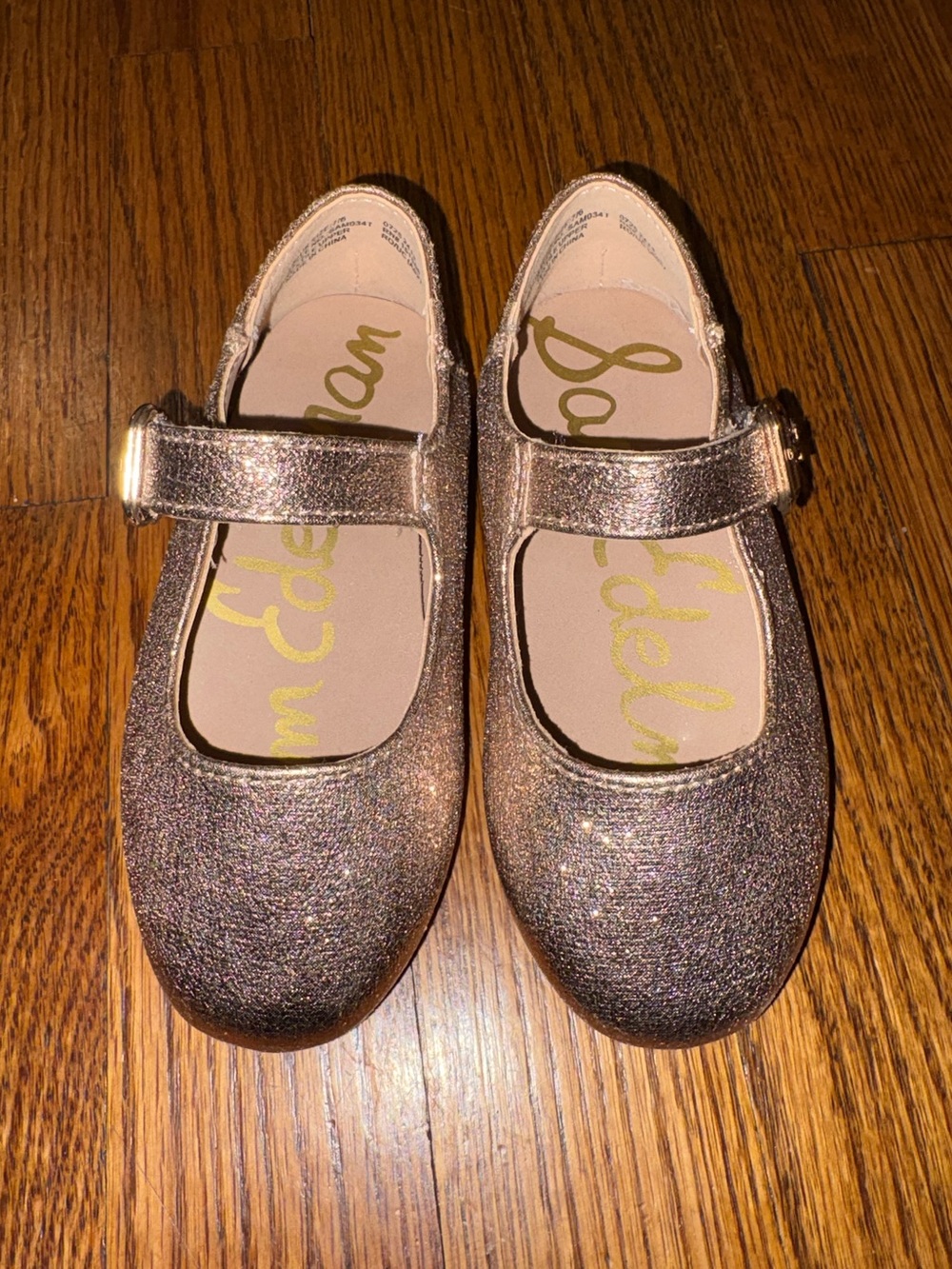 Sam Edelman Girls' Gold Glitter Mary Jane Shoes Sz 7